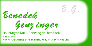 benedek genzinger business card